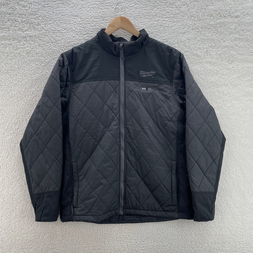 Milwaukee M12 Jacket Mens L Black Heated Quilted Workwear NO BATTERY Outdoor